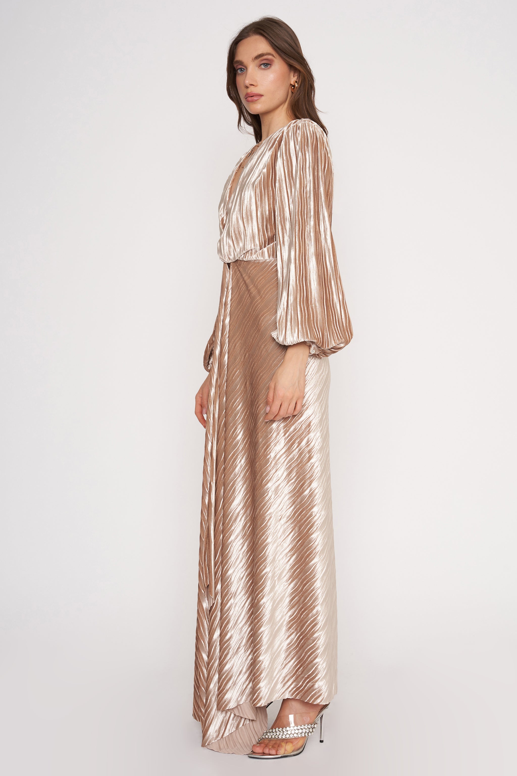 tiered metallic maxi dress 4si3nna 4SI3NNA
