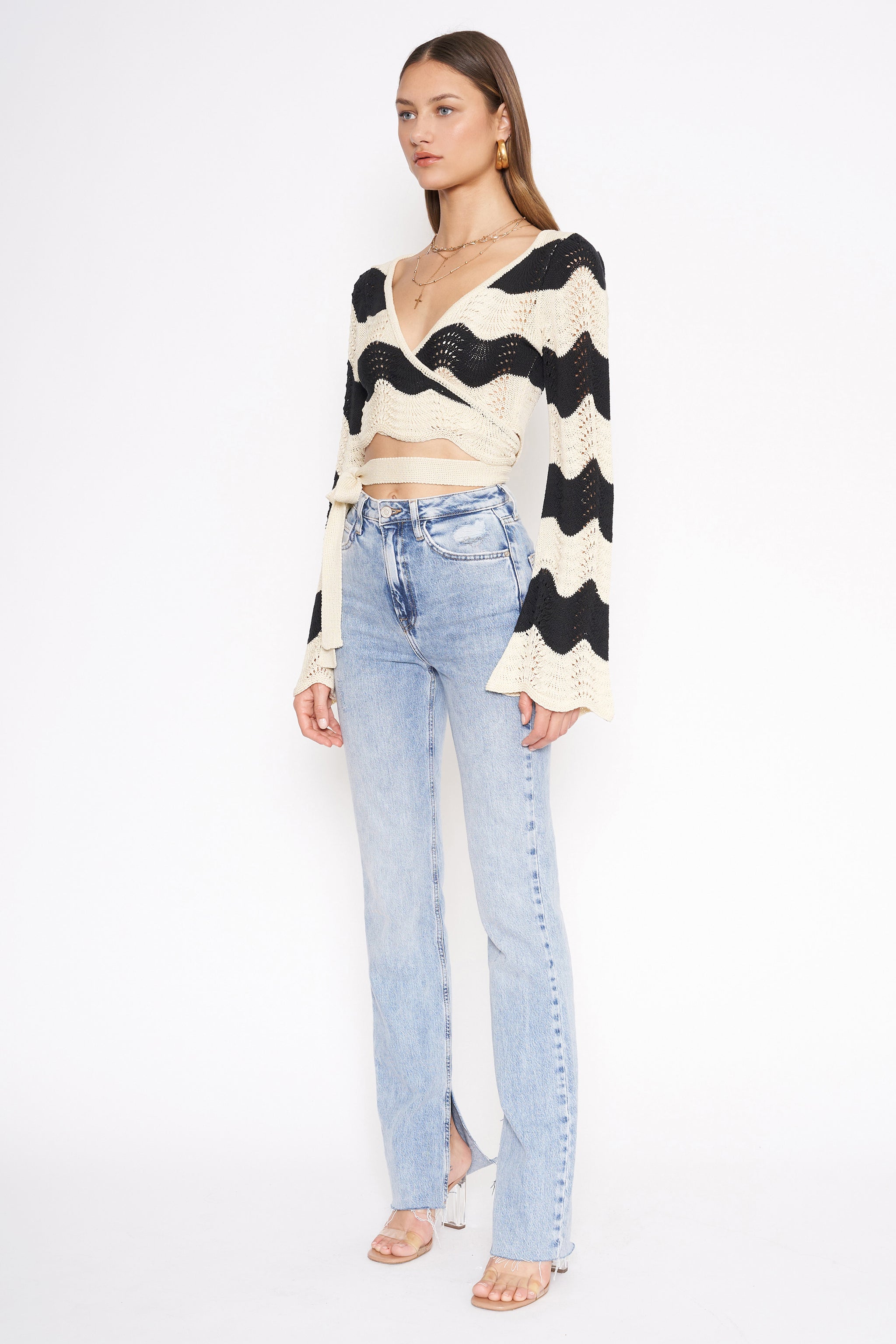 売れ筋商品|||ダナキャランニューヨーク カットソー トップス レディース Women's Mixed Media Lace-Sleeve Top IVY - IVORY Corinne Poplin Blouse | Marciano